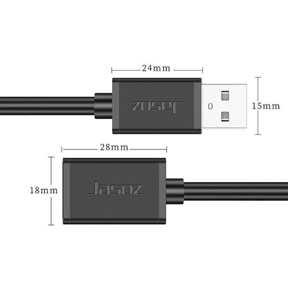 3 PCS Jasoz USB ชายกับหญิงสายเคเบิลข้อมูลส่วนต่อขยายแกนทองแดงที่ปราศจากออกซิเจน, Black 0.5m, Black 1m, Black 1.5m, Black 2m, Black 3m, Black 5m, Dark Blue 0.5m, Dark Blue 2m, Dark Blue 3m, Dark Blue 5m, Black 8m, Black 10m