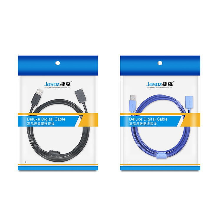 3 PCS Jasoz USB ชายกับหญิงสายเคเบิลข้อมูลส่วนต่อขยายแกนทองแดงที่ปราศจากออกซิเจน, Black 0.5m, Black 1m, Black 1.5m, Black 2m, Black 3m, Black 5m, Dark Blue 0.5m, Dark Blue 2m, Dark Blue 3m, Dark Blue 5m, Black 8m, Black 10m