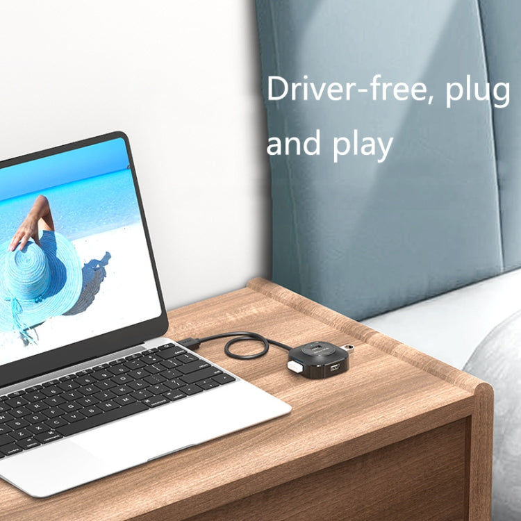 Jasoz High-Speed USB2.0 4-Ports HUB 1 ถึง 4 Docking HUB, Black 0.3m, Black 0.5m, Black 1.2m, White 0.3m, White 0.5m, White 1.2m