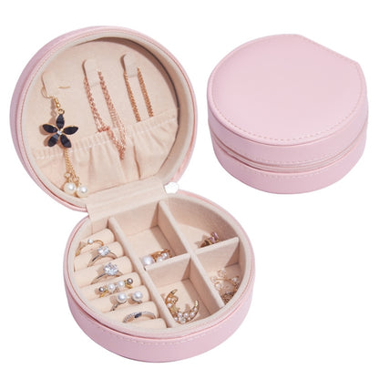 SH789-12 กล่องเก็บเครื่องประดับหนัง PU แบบเรียบง่าย, White, Light Pink, Champagne Gold