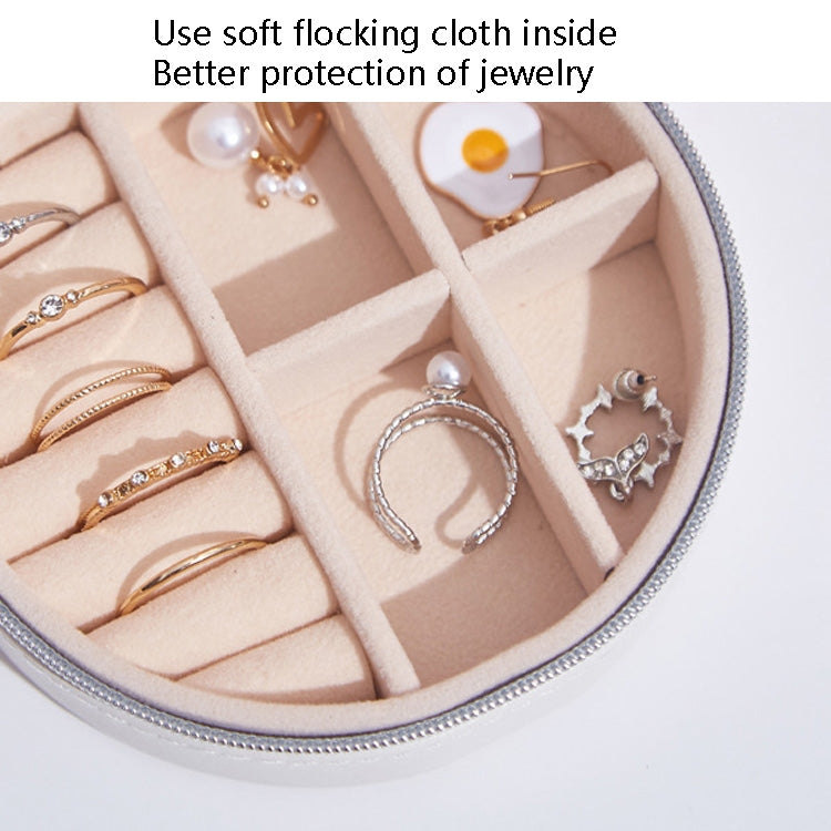 SH789-12 กล่องเก็บเครื่องประดับหนัง PU แบบเรียบง่าย, White, Light Pink, Champagne Gold