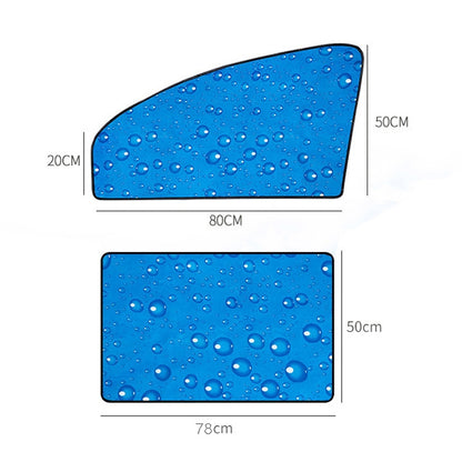 4 PCS R-2938 Single-Layer Sun Protection Magnetic Car Curtain Vehicle Water Drop Sunshade, Blue Right, Blue Left