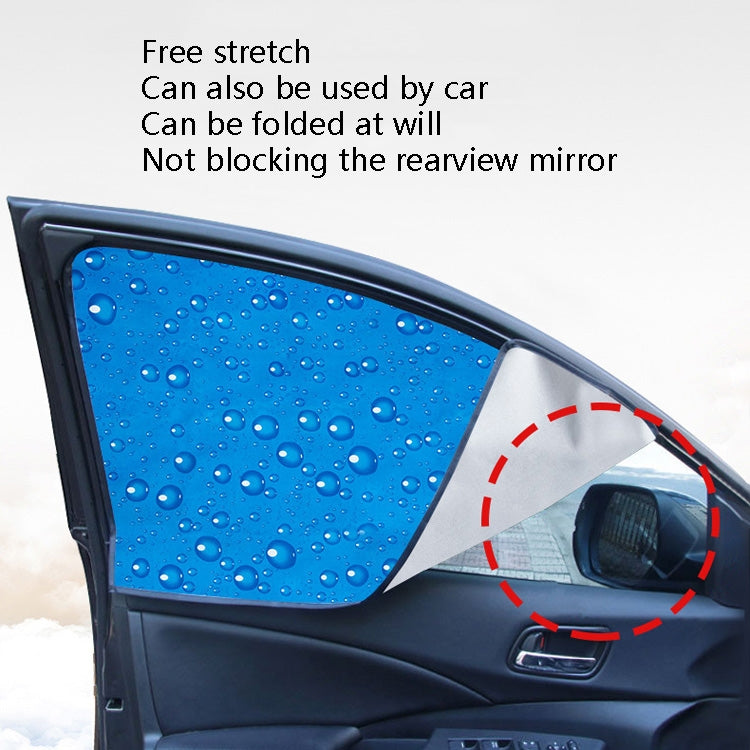 4 PCS R-2938 Single-Layer Sun Protection Magnetic Car Curtain Vehicle Water Drop Sunshade, Blue Right, Blue Left