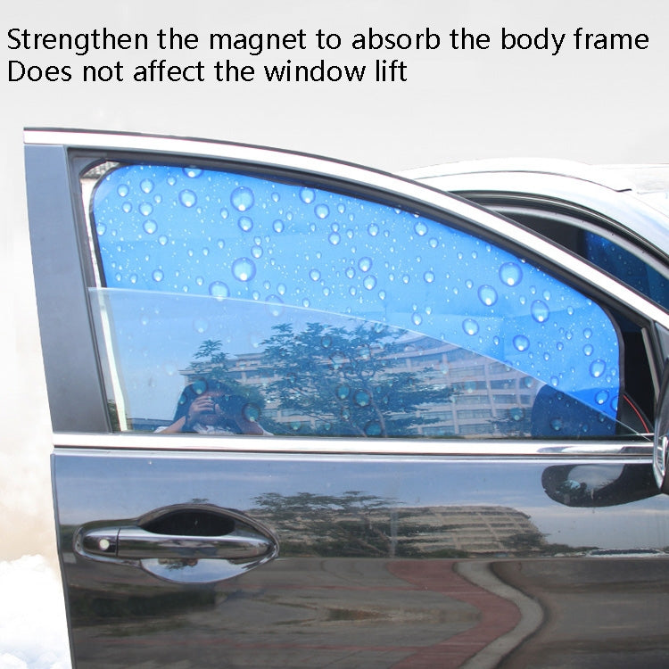 4 PCS R-2938 Single-Layer Sun Protection Magnetic Car Curtain Vehicle Water Drop Sunshade, Blue Right, Blue Left