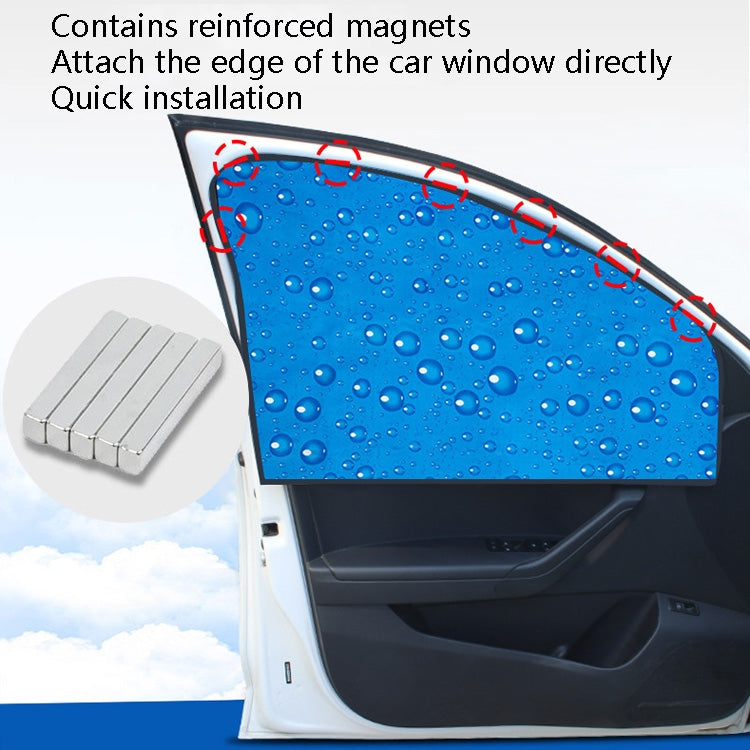 4 PCS R-2938 Single-Layer Sun Protection Magnetic Car Curtain Vehicle Water Drop Sunshade, Blue Right, Blue Left