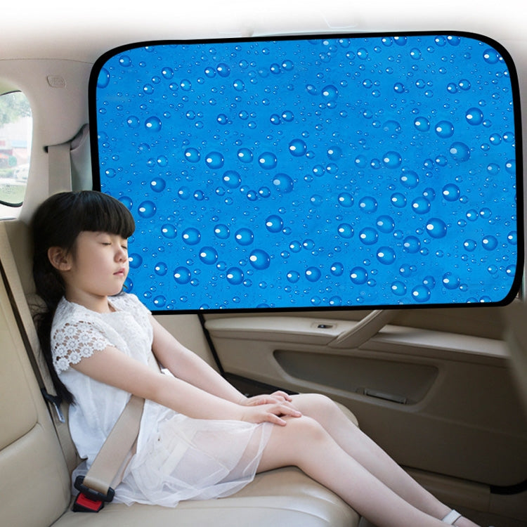 4 PCS R-2938 Single-Layer Sun Protection Magnetic Car Curtain Vehicle Water Drop Sunshade, Blue Right, Blue Left