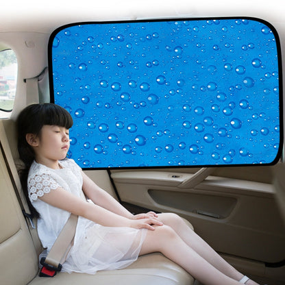 4 PCS R-2938 Single-Layer Sun Protection Magnetic Car Curtain Vehicle Water Drop Sunshade, Blue Right, Blue Left