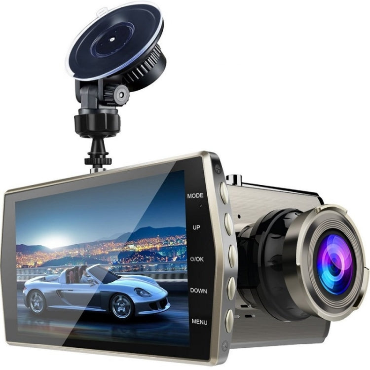 4-Inch HD 1080P Dual-Lens Night Vision Front and Rear Video Driving Recorder, 1080P