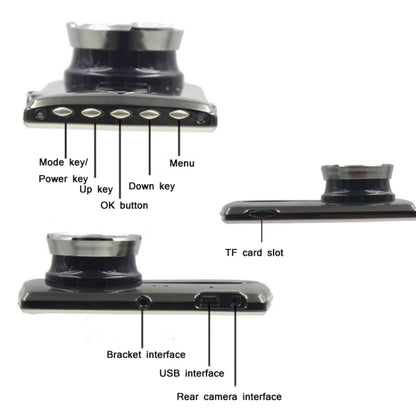 4-Inch HD 1080P Dual-Lens Night Vision Front and Rear Video Driving Recorder, 1080P