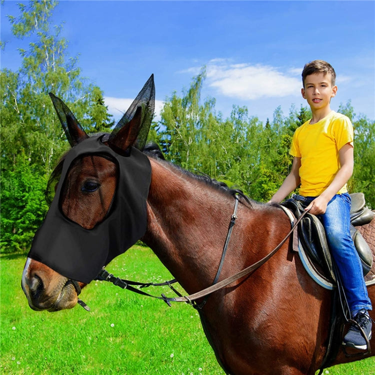 MMZ-001 หน้ากากม้าระบายอากาศยุงแมลงและอุปกรณ์ขี่ม้าหน้ากากบิน, Horse Mask (Purple), Horse Mask (Rose Red), Horse Mask (Grey), Horse Mask (Black)