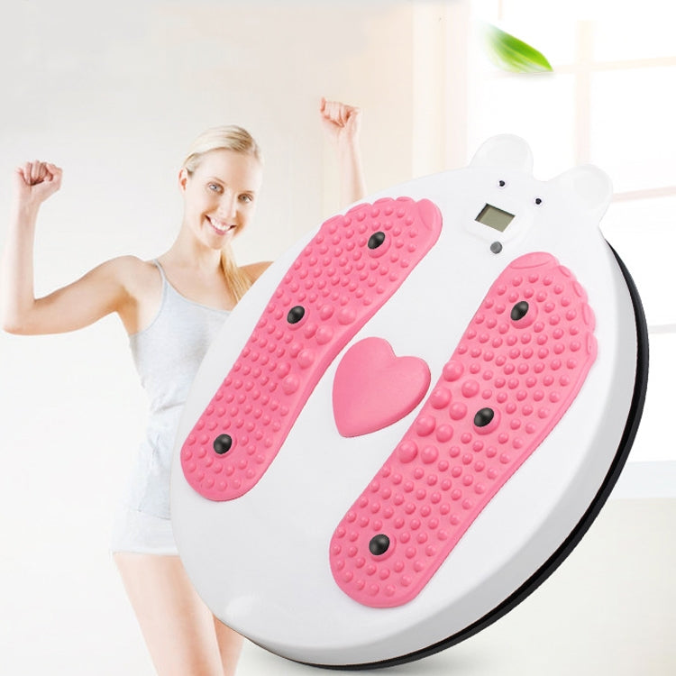 การออกกำลังกายที่บ้าน Bear Shape Twisting Machine เครื่องนวดหน้าท้องแผ่นเสียงแม่เหล็ก Sports Twisting Disk พร้อมจอแสดงผลการนับ, Fitness Bear Shape Twisting