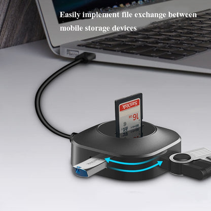 พอร์ต USB 3 พอร์ต + เครื่องอ่านการ์ด TF/SD คอมพิวเตอร์โน้ตบุ๊คตัวแยกฮับความเร็วสูง, H25-2.0, H25-3.0