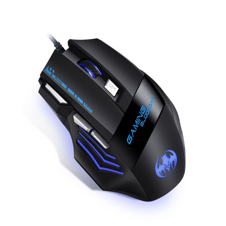 GAMING BLOODBAT GM02 7 ปุ่ม USB สายออปโตอิเล็กทรอนิกส์เกมเมาส์ระบบทางเดินหายใจแบบดิจิตอลไฟเมาส์