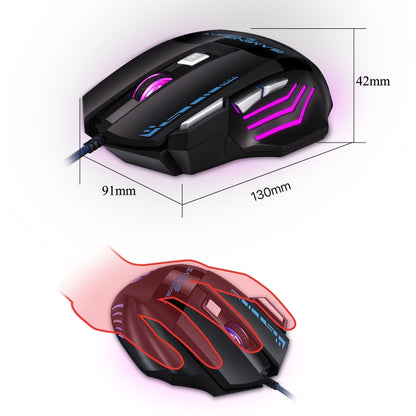 GAMING BLOODBAT GM02 7 ปุ่ม USB สายออปโตอิเล็กทรอนิกส์เกมเมาส์ระบบทางเดินหายใจแบบดิจิตอลไฟเมาส์