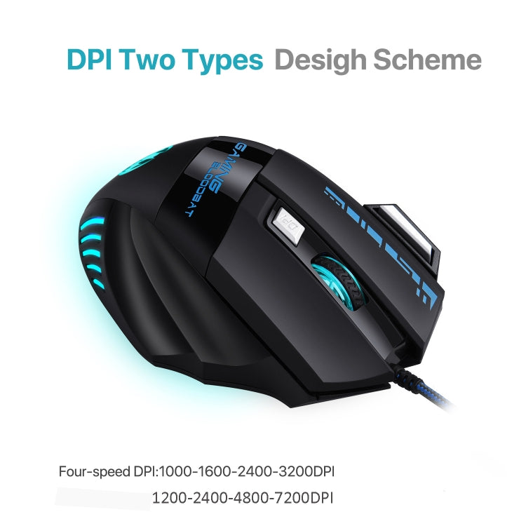 GAMING BLOODBAT GM02 7 ปุ่ม USB สายออปโตอิเล็กทรอนิกส์เกมเมาส์ระบบทางเดินหายใจแบบดิจิตอลไฟเมาส์