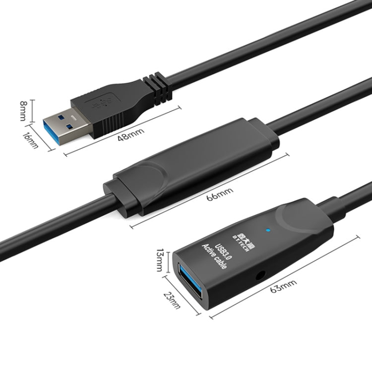 D.Y.TECH USB 3.0 สายเคเบิลต่อขยายชายกับหญิงสายเคเบิลข้อมูลชิปป้องกันคู่, ความยาว:, 10m, 15m