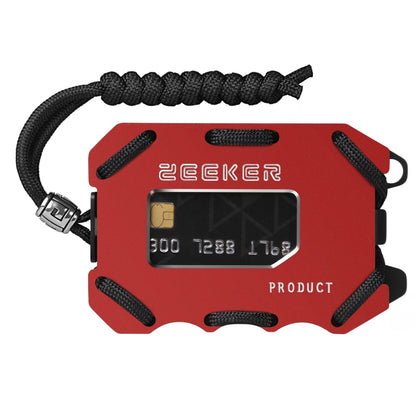 ZEEKER ที่ใส่บัตรโลหะ RFID กระเป๋าสตางค์มัลติฟังก์ชั่น EDC ความจุขนาดใหญ่ผู้ถือบัตร Minimalist พร้อมฟังก์ชั่นเปิดขวด, Red, Green, Blue, Black, Grey, Black Brushed
