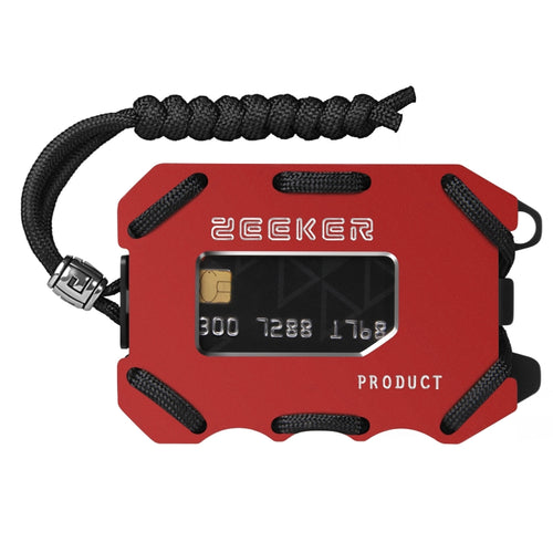 ZEEKER ที่ใส่บัตรโลหะ RFID กระเป๋าสตางค์มัลติฟังก์ชั่น EDC ความจุขนาดใหญ่ผู้ถือบัตร Minimalist พร้อมฟังก์ชั่นเปิดขวด, Red, Green, Blue, Black, Grey, Black Brushed