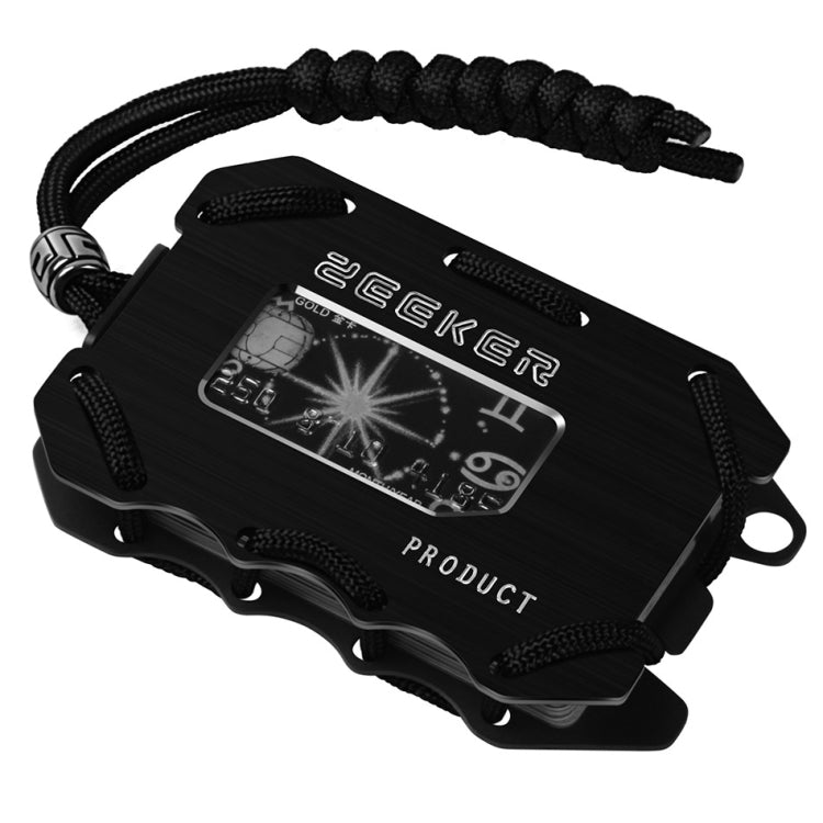 ZEEKER ที่ใส่บัตรโลหะ RFID กระเป๋าสตางค์มัลติฟังก์ชั่น EDC ความจุขนาดใหญ่ผู้ถือบัตร Minimalist พร้อมฟังก์ชั่นเปิดขวด, Red, Green, Blue, Black, Grey, Black Brushed