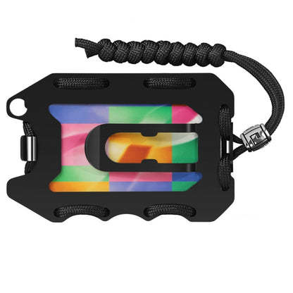 ZEEKER ที่ใส่บัตรโลหะ RFID กระเป๋าสตางค์มัลติฟังก์ชั่น EDC ความจุขนาดใหญ่ผู้ถือบัตร Minimalist พร้อมฟังก์ชั่นเปิดขวด, Red, Green, Blue, Black, Grey, Black Brushed