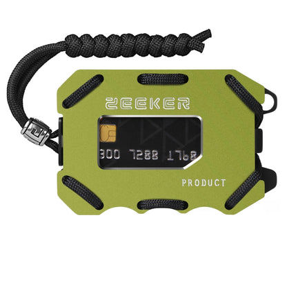 ZEEKER ที่ใส่บัตรโลหะ RFID กระเป๋าสตางค์มัลติฟังก์ชั่น EDC ความจุขนาดใหญ่ผู้ถือบัตร Minimalist พร้อมฟังก์ชั่นเปิดขวด, Red, Green, Blue, Black, Grey, Black Brushed