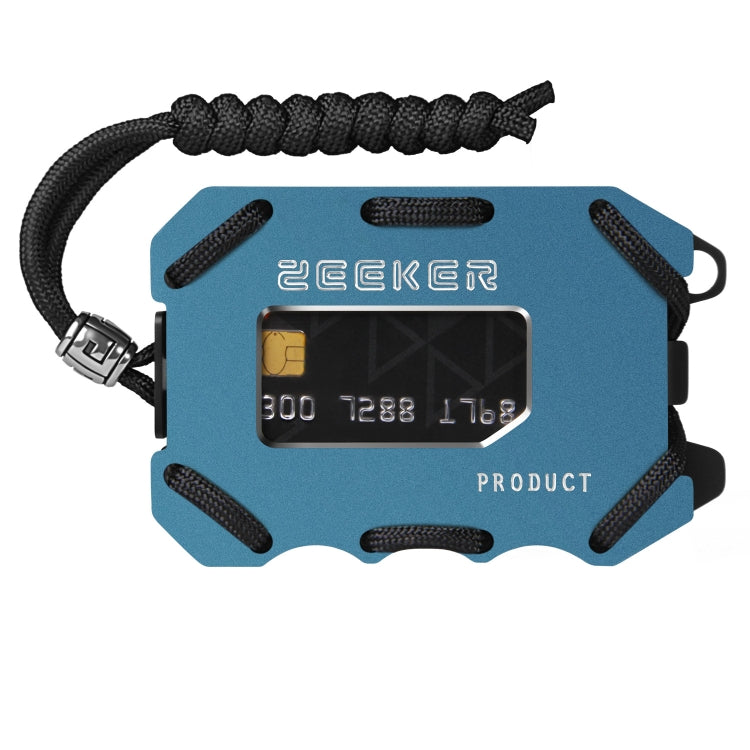 ZEEKER ที่ใส่บัตรโลหะ RFID กระเป๋าสตางค์มัลติฟังก์ชั่น EDC ความจุขนาดใหญ่ผู้ถือบัตร Minimalist พร้อมฟังก์ชั่นเปิดขวด, Red, Green, Blue, Black, Grey, Black Brushed