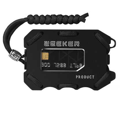 ZEEKER ที่ใส่บัตรโลหะ RFID กระเป๋าสตางค์มัลติฟังก์ชั่น EDC ความจุขนาดใหญ่ผู้ถือบัตร Minimalist พร้อมฟังก์ชั่นเปิดขวด, Red, Green, Blue, Black, Grey, Black Brushed
