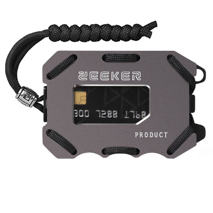 ZEEKER ที่ใส่บัตรโลหะ RFID กระเป๋าสตางค์มัลติฟังก์ชั่น EDC ความจุขนาดใหญ่ผู้ถือบัตร Minimalist พร้อมฟังก์ชั่นเปิดขวด, Red, Green, Blue, Black, Grey, Black Brushed