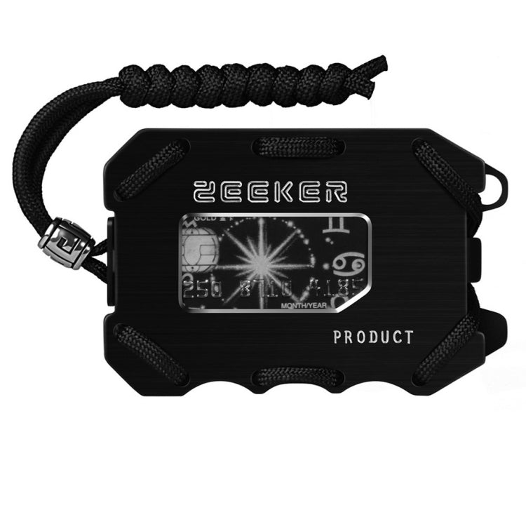 ZEEKER ที่ใส่บัตรโลหะ RFID กระเป๋าสตางค์มัลติฟังก์ชั่น EDC ความจุขนาดใหญ่ผู้ถือบัตร Minimalist พร้อมฟังก์ชั่นเปิดขวด, Red, Green, Blue, Black, Grey, Black Brushed