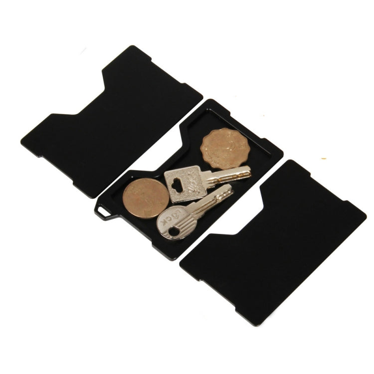 ที่ใส่บัตรอลูมิเนียมอัลลอยด์ป้องกันการโจรกรรม EDC Wallet Coin Storage Box ที่ใส่คีย์การ์ด, Red, Blue, Black, Grey
