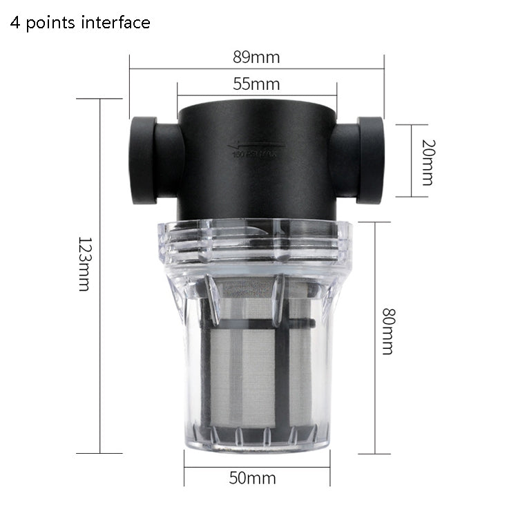 ท่อน้ำหน้าพลาสติกกรองสวนชลประทานเครื่องกรองน้ำ ข้อมูลจำเพาะ:, 4 Points Interface 40 Mesh