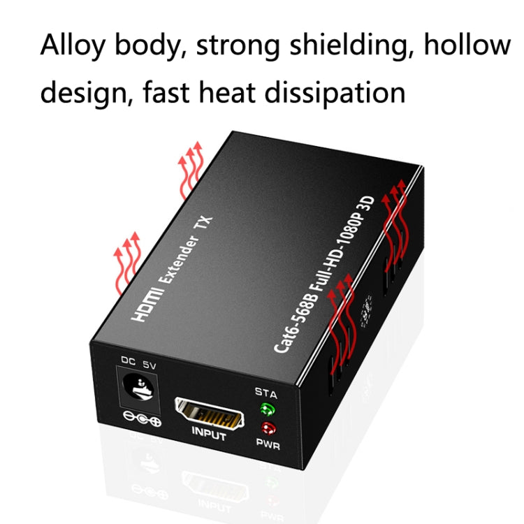 1 คู่ HW-YD60 HDMI Extender 1080P เครื่องขยายสัญญาณ, ระยะทางที่มีประสิทธิภาพ: 60m, ปลั๊ก EU