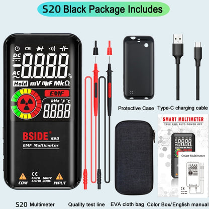 BSIDE S20 เครื่องทดสอบมัลติมิเตอร์รังสีแม่เหล็กไฟฟ้าหน้าจอขนาดใหญ่อัจฉริยะ, S20