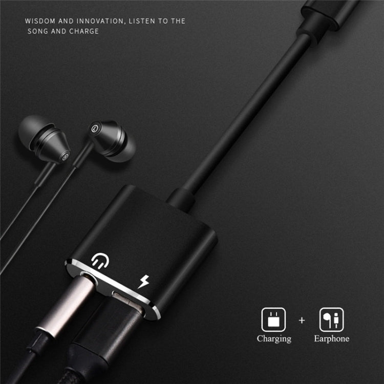 USB-C / Type-C ถึง 3.5 มม. Aux + USB-C / Type C หูฟังอะแดปเตอร์ชาร์จสายสัญญาณเสียงสำหรับ Mi 8 Lite A2 (L1130)