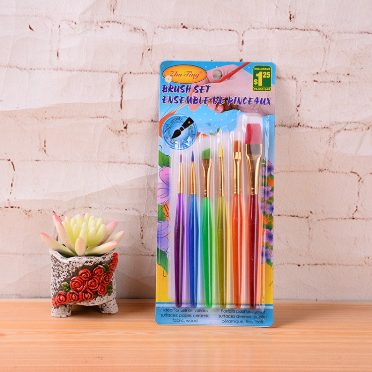 3 ชุด Zhu Ting สีก้านพลาสติกชุดแปรงทาสีเด็กชุดแปรงทาสี Gouache สีน้ำ, 6pcs/Set