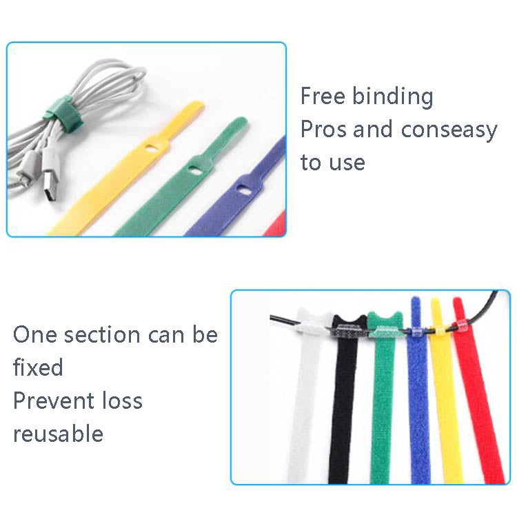 60 PCS T-Shaped Cable Organizer Belt Nylon Winder Buckle, ความยาว:, 15cm, 20cm, 30cm