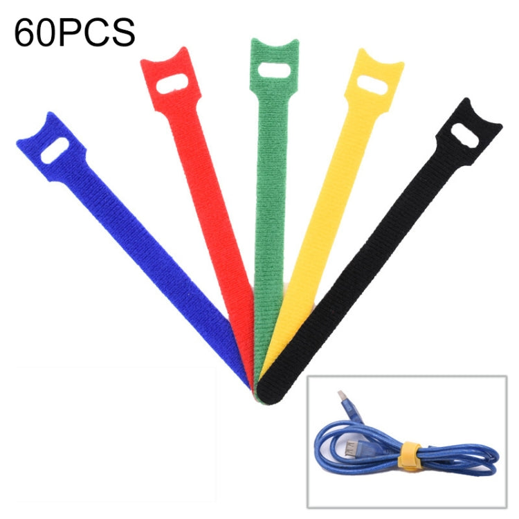 60 PCS T-Shaped Cable Organizer Belt Nylon Winder Buckle, ความยาว:, 15cm, 20cm, 30cm