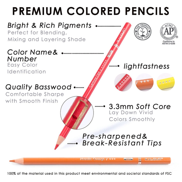Kalour 240 Colours Colour Lead Pencil Set Hand Painted Doodle Color Pencil Painting Pencil. ชุดดินสอสี Kalour 240 สี, 240 Colors Painting Pencil