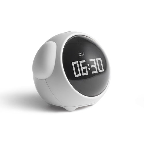นาฬิกาปลุกการ์ตูน Cmart สำหรับห้องนอนเด็กข้างเตียงหลอดไฟ LED ชาร์จนาฬิกาดิจิตอลอิเล็กทรอนิกส์, White (Expression Version), Pink (Expression Version)