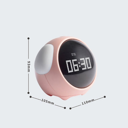 นาฬิกาปลุกการ์ตูน Cmart สำหรับห้องนอนเด็กข้างเตียงหลอดไฟ LED ชาร์จนาฬิกาดิจิตอลอิเล็กทรอนิกส์, White (Expression Version), Pink (Expression Version)