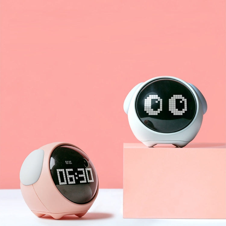 นาฬิกาปลุกการ์ตูน Cmart สำหรับห้องนอนเด็กข้างเตียงหลอดไฟ LED ชาร์จนาฬิกาดิจิตอลอิเล็กทรอนิกส์, White (Expression Version), Pink (Expression Version)