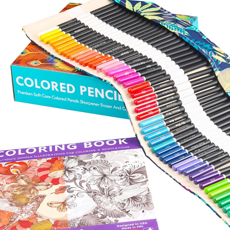 ดินสอสี 72 สีตั้งดินสอสีกราฟฟิตีที่วาดด้วยมือ, With Roller Shutter Pencil Case
