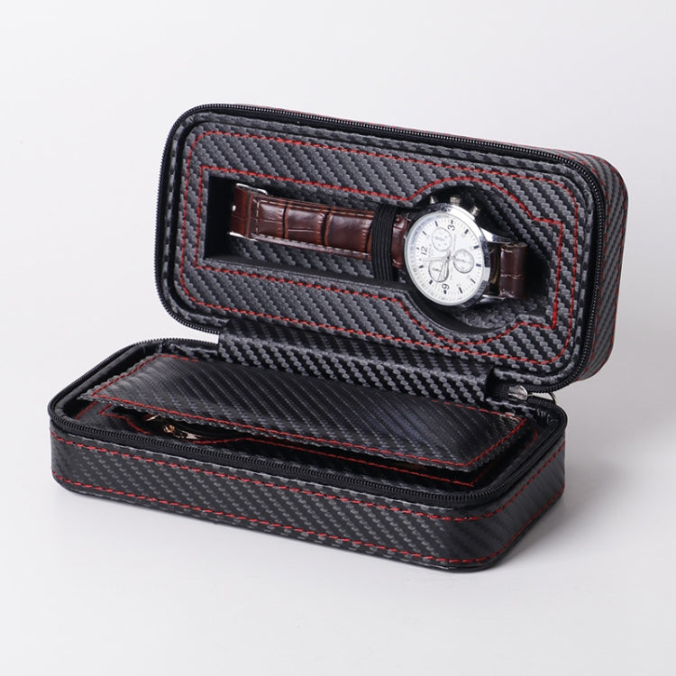 หนัง PU คาร์บอนไฟเบอร์เต็มซิปกระเป๋าใส่นาฬิกากล่องเก็บนาฬิกาสไตล์:, 02 Watch Position, 04 Watch Position, 08 Watch Position Carbon Fiber
