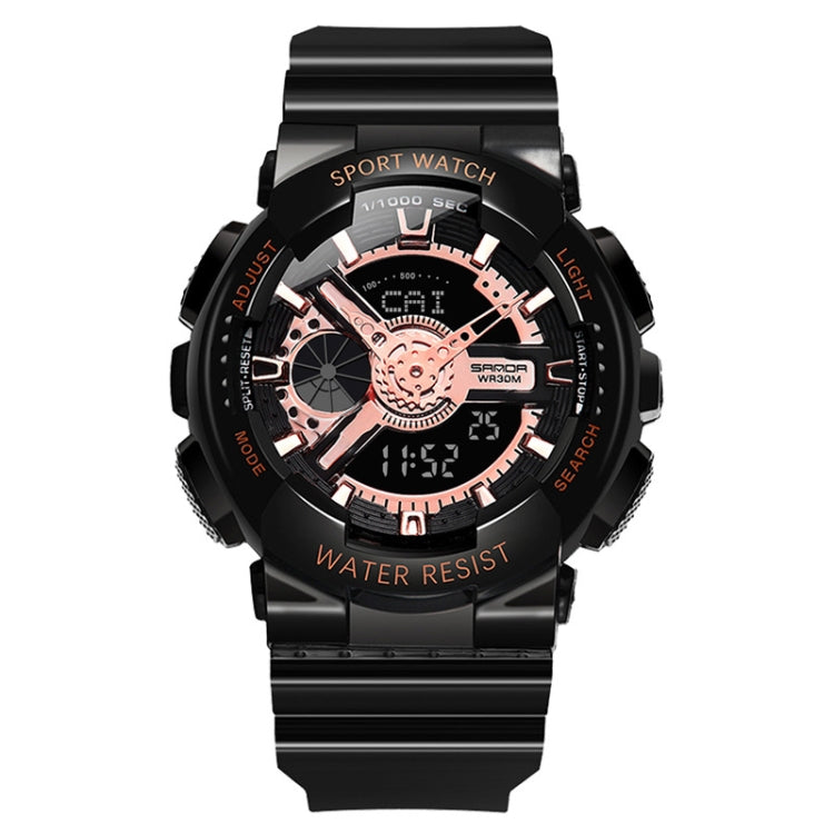 SANDA Outdoor Leisure กันน้ำมัลติฟังก์ชั่นาฬิกาอิเล็กทรอนิกส์เรืองแสง