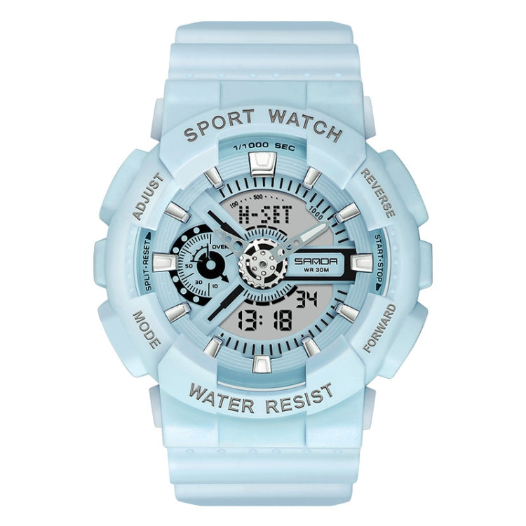 SANDA Outdoor Leisure กันน้ำมัลติฟังก์ชั่นาฬิกาอิเล็กทรอนิกส์เรืองแสง