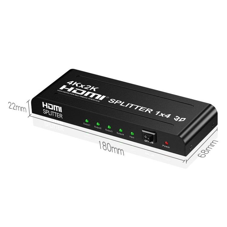 HW-4K104D 1 ถึง 4 4K X 2K Video High-Definition ตัวแยกสัญญาณ HDMI บนหน้าจอ, HW-4K104D