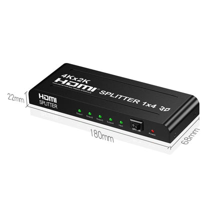 HW-4K104D 1 ถึง 4 4K X 2K Video High-Definition ตัวแยกสัญญาณ HDMI บนหน้าจอ, HW-4K104D