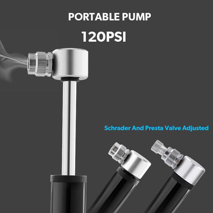 คู่มือจักรยานมินิแบบพกพาอลูมิเนียมอัลลอยด์ปั๊มบาสเก็ตบอลกระบอกลม, Aluminum Alloy Pump(Black), Aluminum Alloy Pump(Red), Aluminum Alloy Pump(Silver)