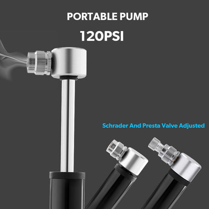 คู่มือจักรยานมินิแบบพกพาอลูมิเนียมอัลลอยด์ปั๊มบาสเก็ตบอลกระบอกลม, Aluminum Alloy Pump(Black), Aluminum Alloy Pump(Red), Aluminum Alloy Pump(Silver)