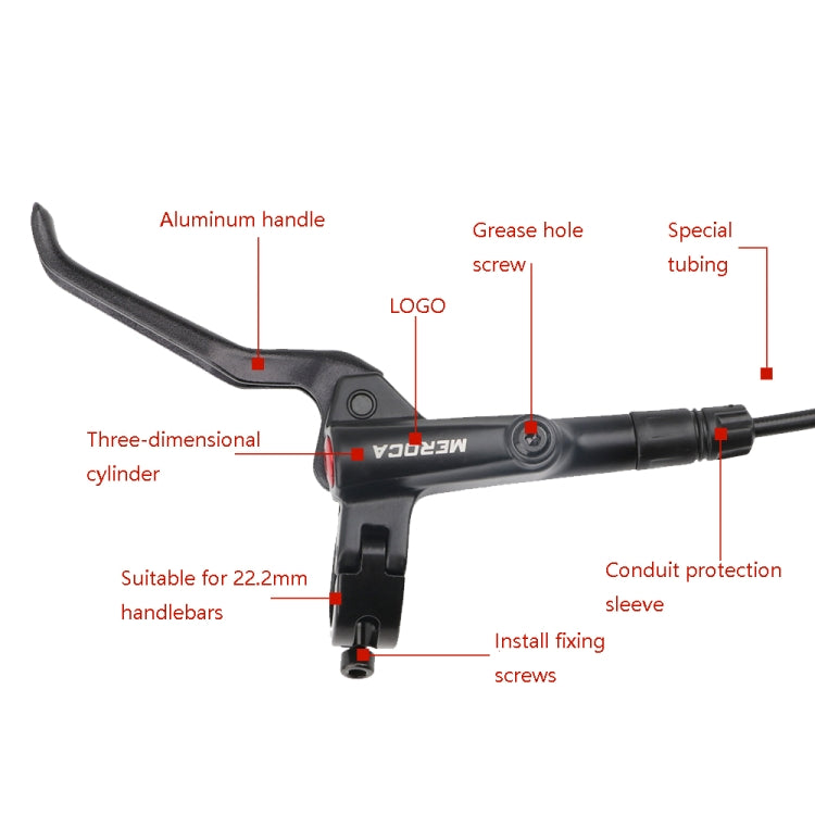 Meroca M800 จักรยานเบรคจักรยานเสือภูเขาสากลทวิภาคีเบรคความดันน้ำมันดิสก์เบรกสไตล์:, 1 Pair Oil Brakes, 1 Pair Oil Brakes + 1 Pair Disc Brakes, Right Front 800mm, Left Back 1400mm, Right Front 800mm + Disc Brake, Left Back 1400mm + Disc Brake